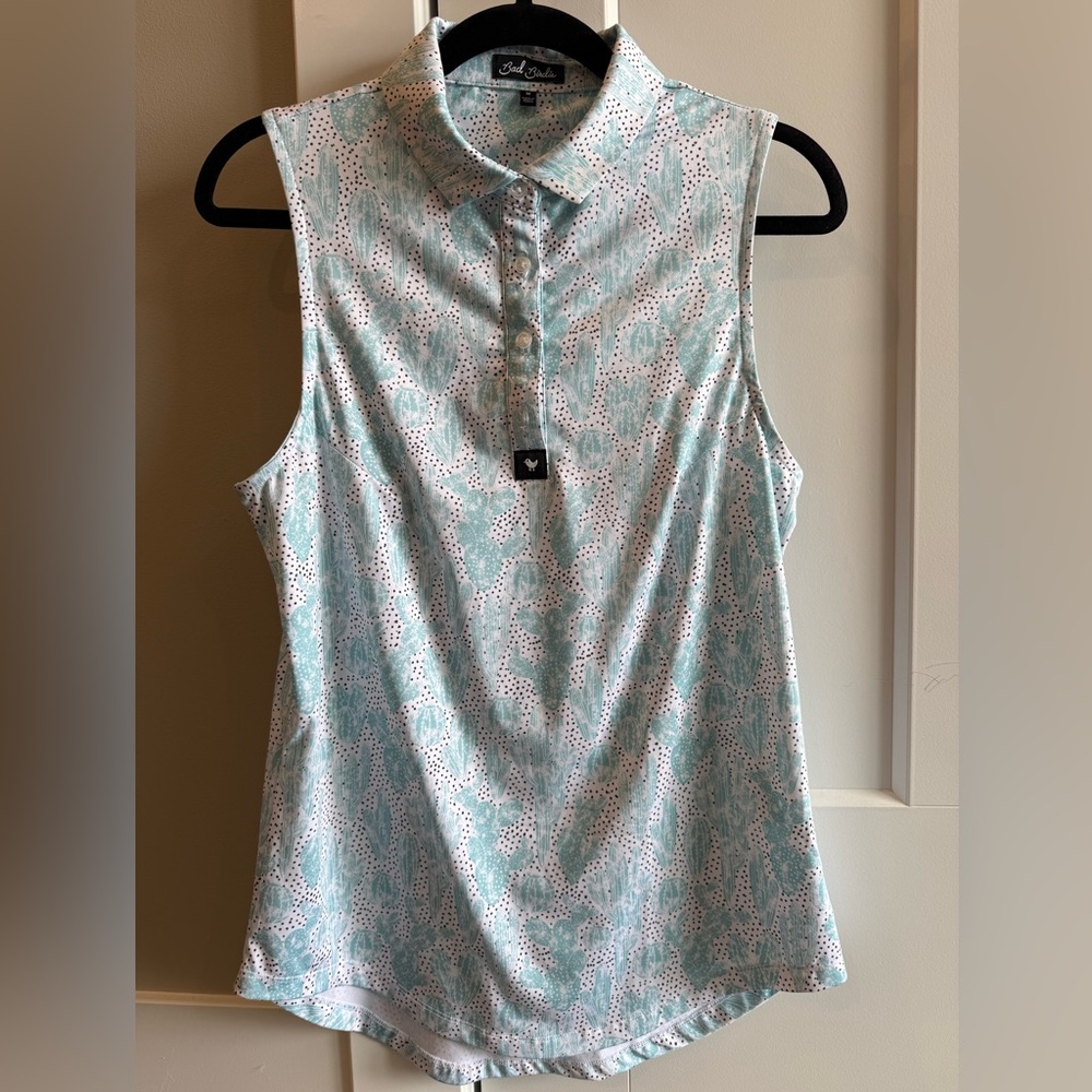 Bad Birdie Blue Sleeveless Golf Polo